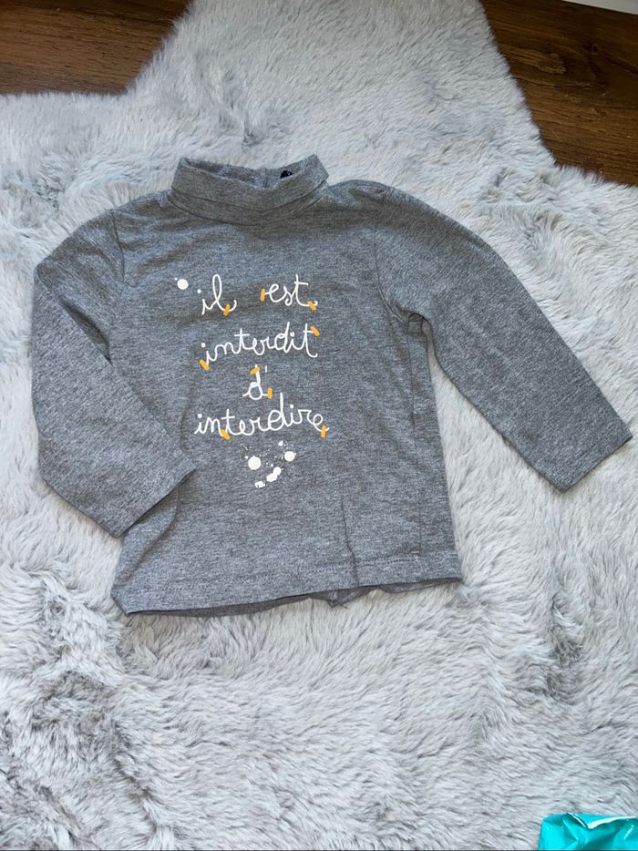 Haut col roulé gris - 12 mois - Kiabi