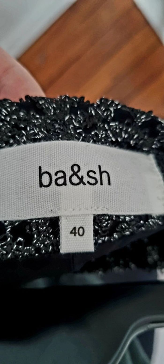 Jupe midi ba&sh camille noir et argent 40 neuve - photo numéro 4