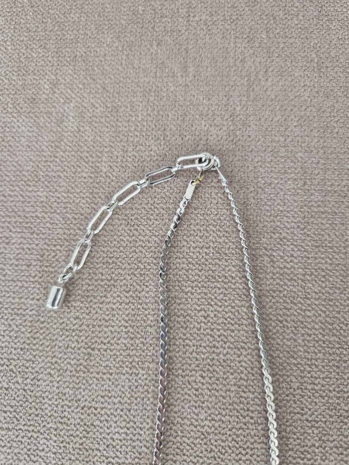 Collier argenté avec pierres couleur saphir - photo numéro 7