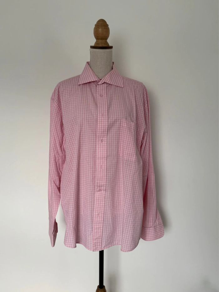 Chemise camisa blanc rose blouse fluide Camicia Overhemd folder Blusa Camicetta homme hombre
