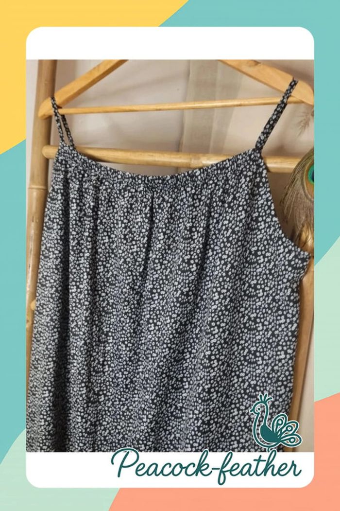 Robe longue bleue fleurie xxl neuve - photo numéro 3