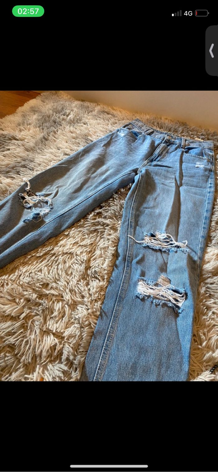 Jeans droit trouer - photo numéro 2