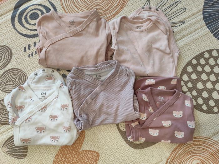 Lot de 5 bodies manches longues fille neufs - photo numéro 2