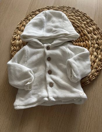 Veste à capuche blanche mixte orchestra 1 mois 54 cm