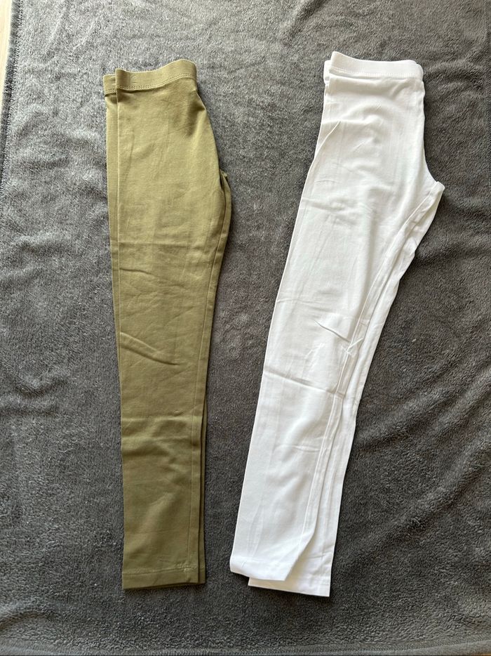 Leggings blanc et kaki