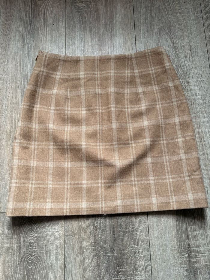 Mini jupe & Other Stories carreaux camel doublée preppy XS - photo numéro 6