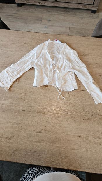 Gilet habilé blanc à manches longues, en lin, Gymp, 8 ans