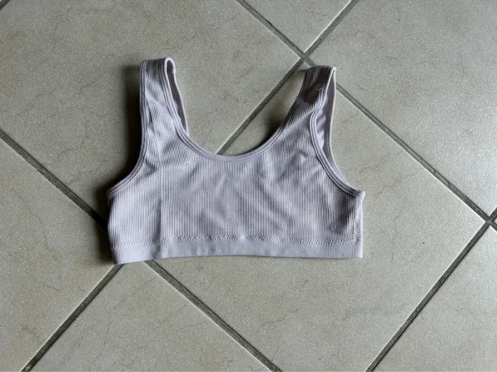 Brassière/bralette grise claire à bretelles réglables - photo numéro 2