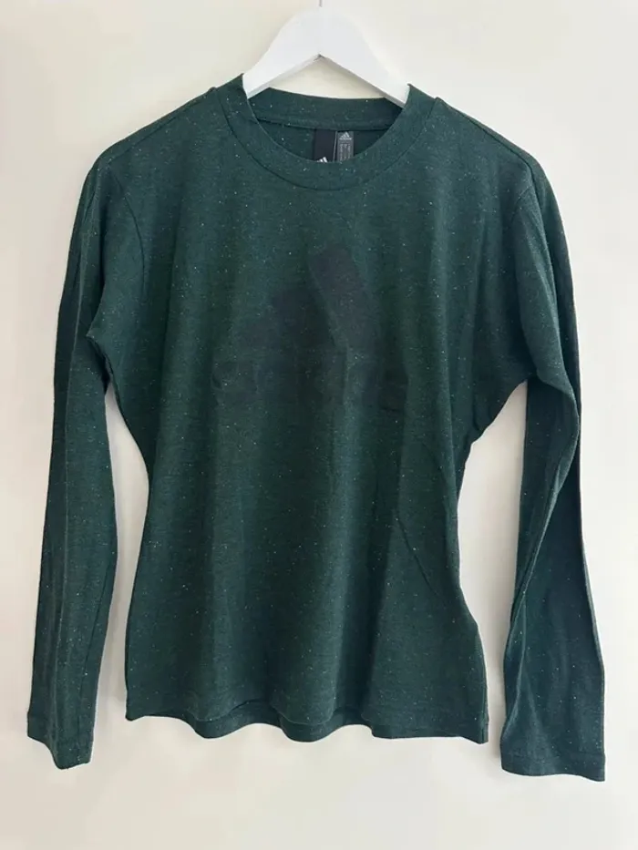 Tshirt adidas longue manche vert pour femme - neuf taille M - photo numéro 2