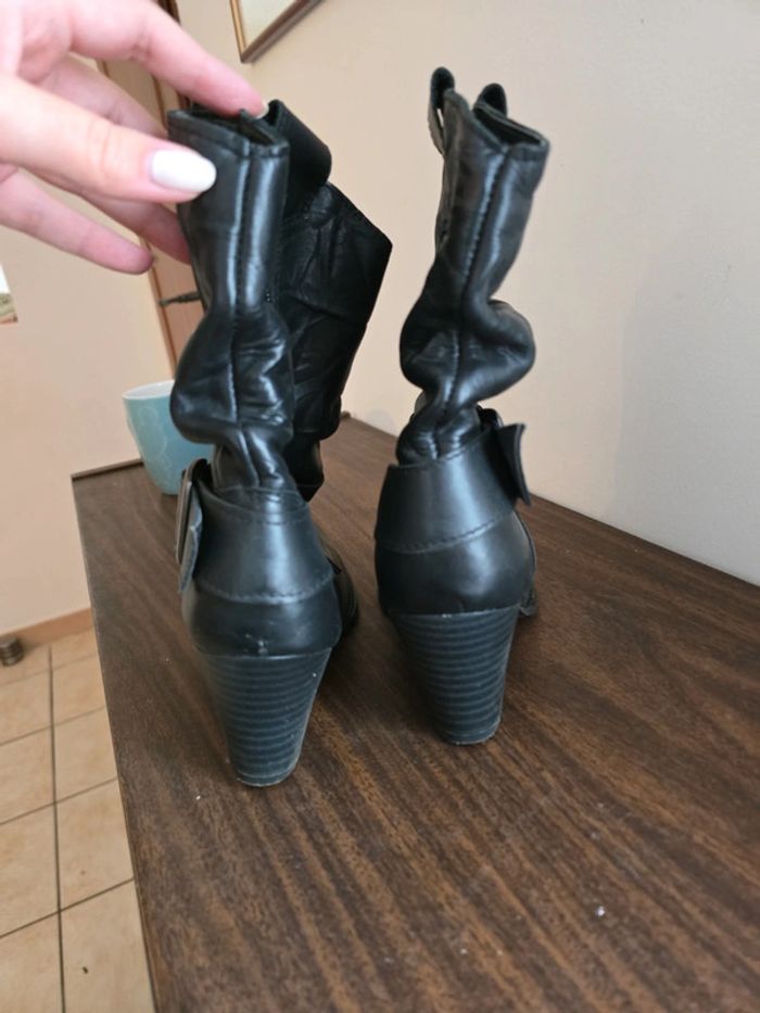 Bottes santiag très bon état noire 37 - photo numéro 3