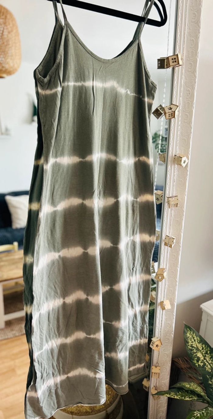 Sublime robe longue Tie&dye kaki bohème horizon lointain taille unique - photo numéro 2