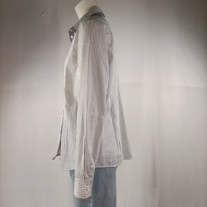 Chemise rayée Basler à col contrastant gris, manches longues, taille 42 A1181 - photo numéro 6