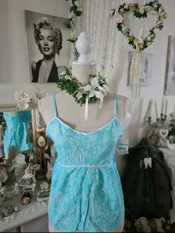 Joli  haut été turquoise/blanc AdeleJoris Taille 44 (42) Neuf
