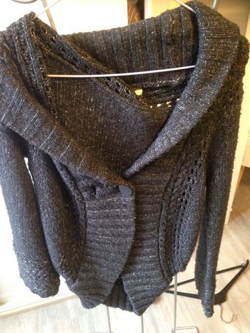 Gilet Grosse maille chaud gris L