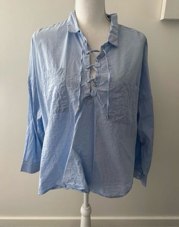 Blouse oversize asymétrique bleu ciel IKKS T44 XXL