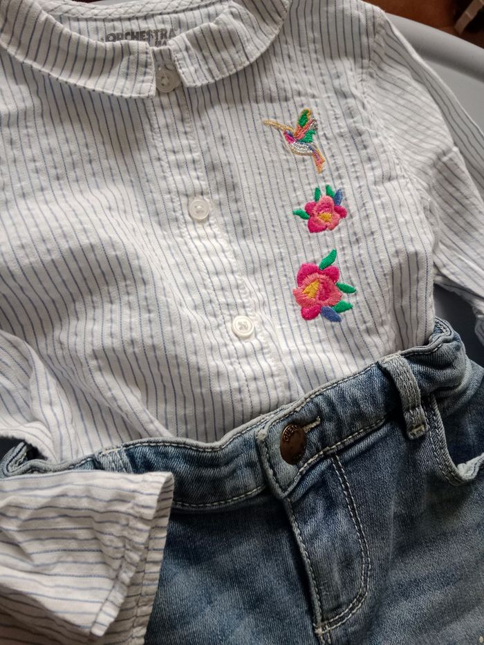 Ensemble jean slim et blouse 4ans