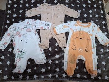 Lot 3 pyjamas petit béguin 1 mois