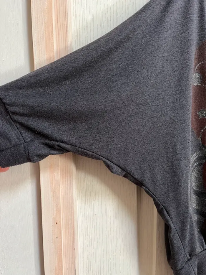 Top disco gris pailleté et marron taille 42 / très bon état - photo numéro 4