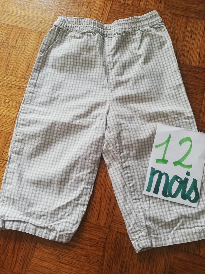 Pantalon à carreaux léger garçon 12 mois obaïbi - photo numéro 2