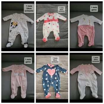 Lot de 6 pyjamas 1 mois