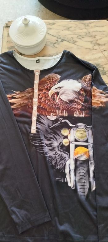 Pull manches longues noir aigles Harley Davidson