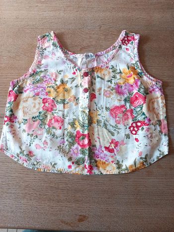 Top bretelles coton fleuri 6ans