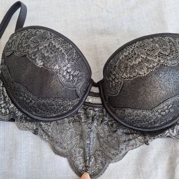 Soutien gorge noir argenté