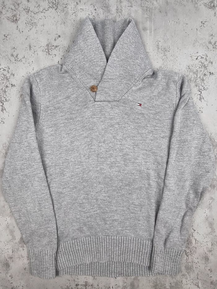 Pull col châle Tommy Hilfiger – Gris – Taille S Hommes (mesures en photos) - photo numéro 3