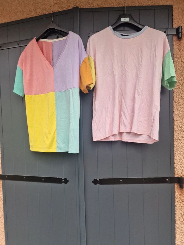 Lot de deux t shirts multicolore - photo numéro 2