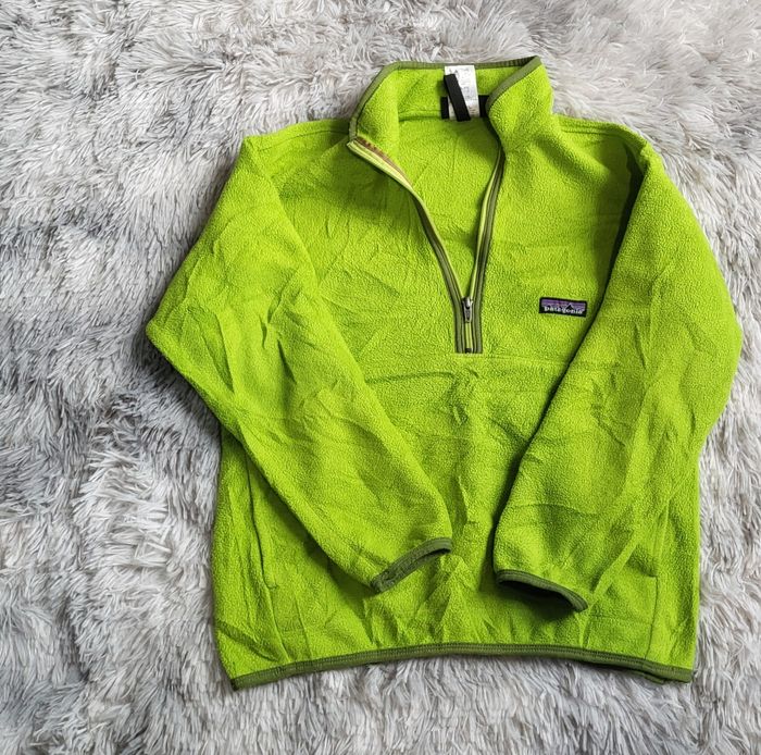 🧥💚 Pull polaire Patagonia Synchilla – Vintage 90s/2000s – Vert Lime/Leaf Green - Taille M 💚🧥