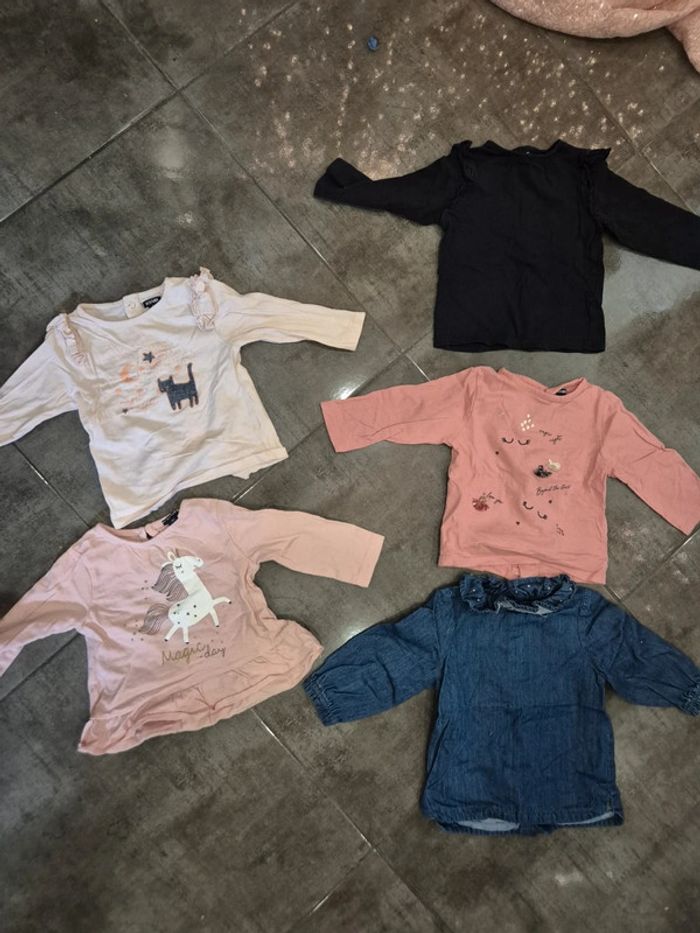 Lot de 8 t shirt manches longues 9 mois - photo numéro 7