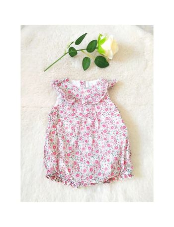 Combishort barboteuse été imprimé petites fleurs liberty bébé fille 1 mois = 53 cm