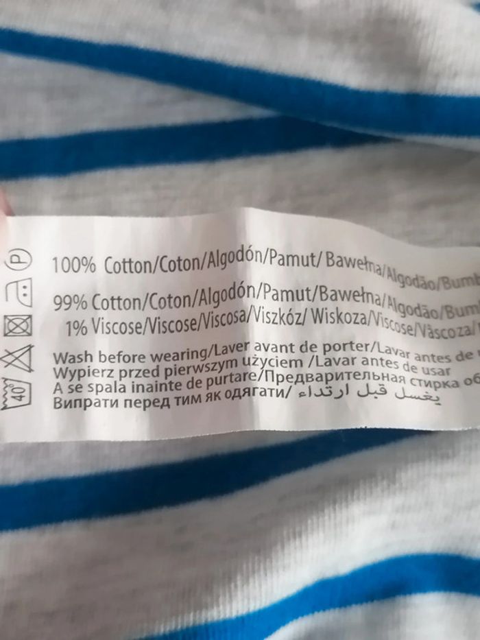 Tee-shirt Gris et bleu 10ans 131.143cm - photo numéro 3