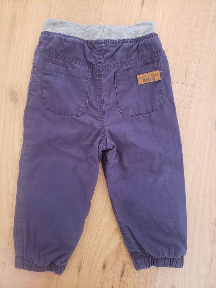 Pantalon en toile bleue doublé coton Orchestra 18 mois - photo numéro 4