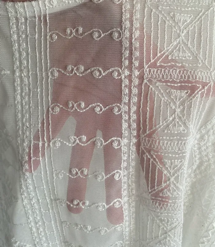 Haut manche longue avec broderie kiabi blanc transparent - photo numéro 5