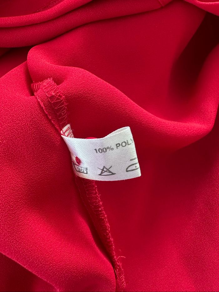 Chemisier brodé rouge framboise et doré Vintage T50 5XL - photo numéro 8