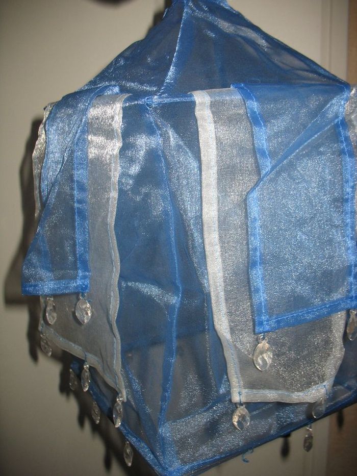 ABAT JOUR EN VOILAGE BLEU - n°05 - photo numéro 2