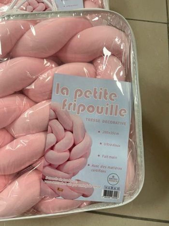 Tour de lit tressé rose total 4M - photo numéro 2