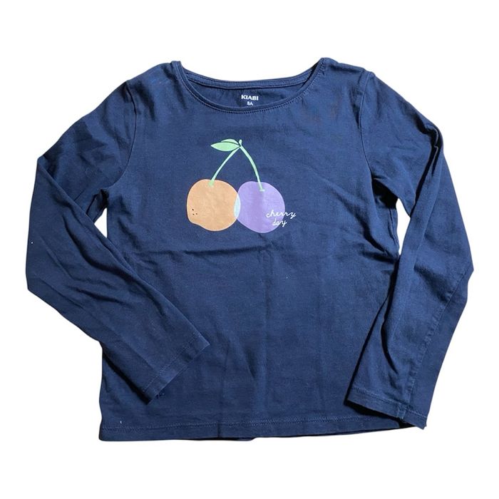 Kiabi T-shirt manches longues cerises noir Taille 8 ans