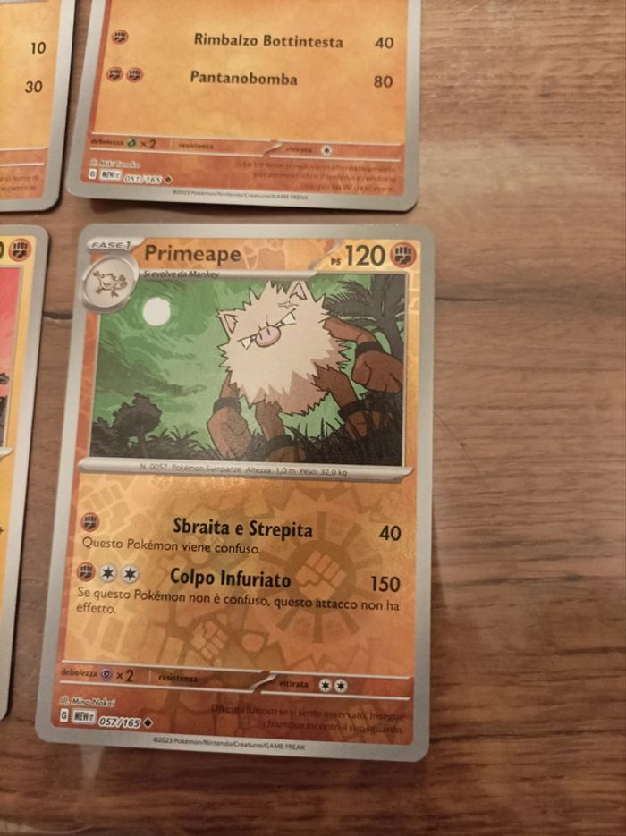 Lot de 4 cartes Pokemon 151 Taupiqueur Triopikeur Colossinge Férosinge Reverse - photo numéro 4