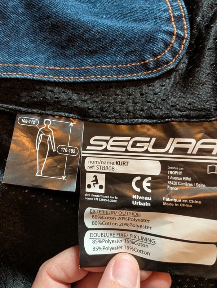 Blouson jean moto avec coque homme - photo numéro 7
