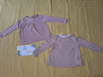 Lot de 2 tee shirt rose (vieux rose) Vertbaudet 4 ans