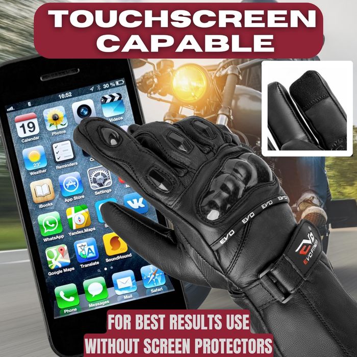 [NEUF] Gants de Moto en Cuir Imperméables avec Coques Rigides, Taille L - photo numéro 5