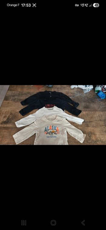 Lot de 4 t shirts manches longues 9 mois