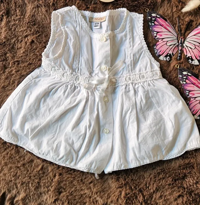 Robe dentelle blanche 1 mois été fille - photo numéro 2