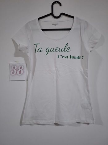 t shirt personnalisé - ta g***, c'est lundi - 38/M / 40%