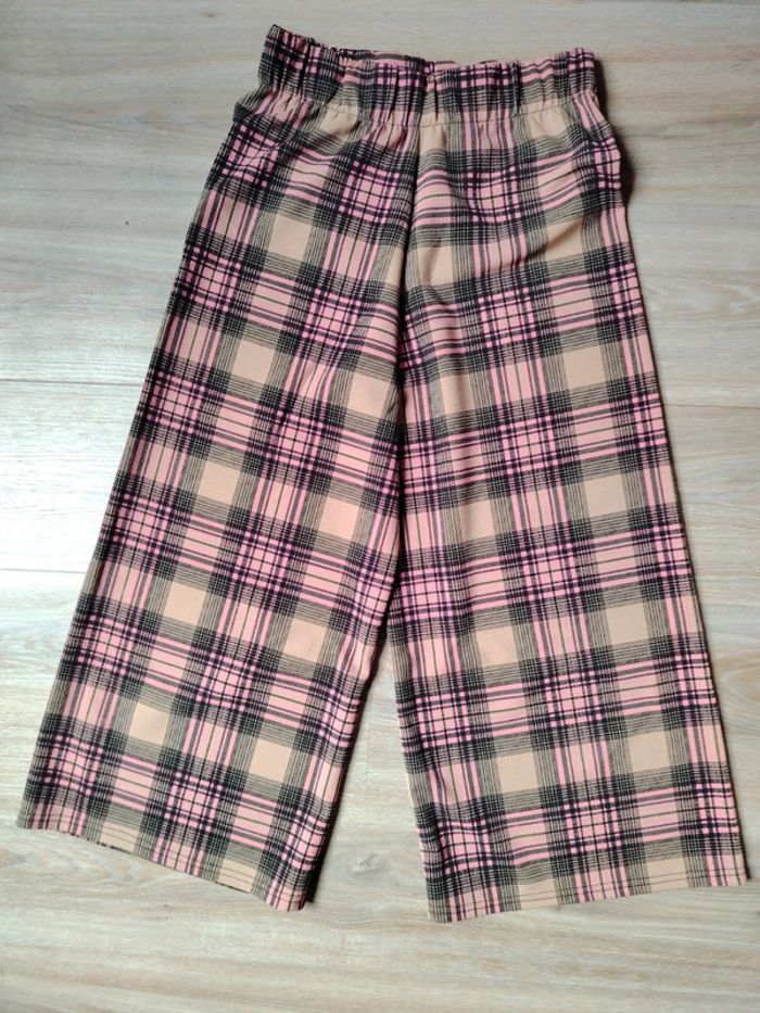 Pantalon taille élastique à carreaux