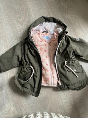 Parka verte avec gilet interieur