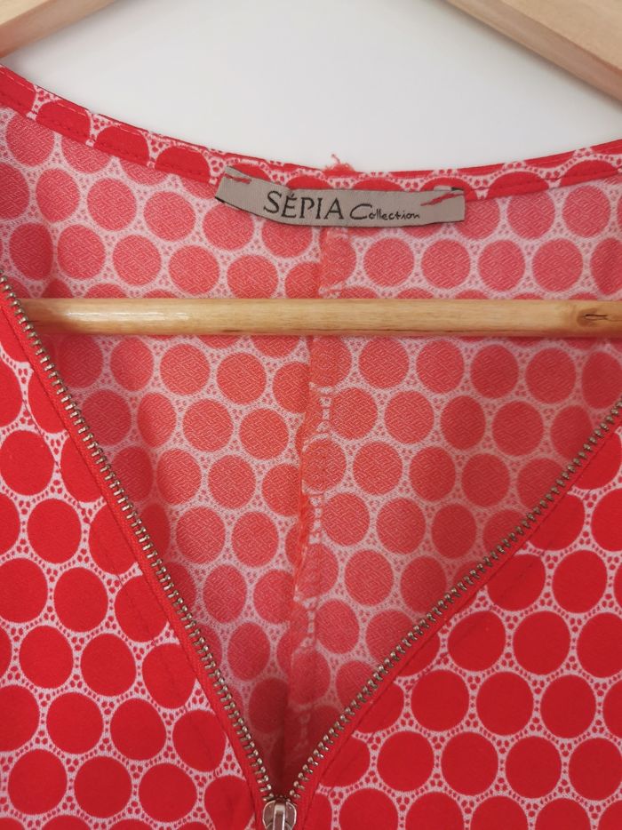 Blouse rouge à pois Sepia t38 - photo numéro 2