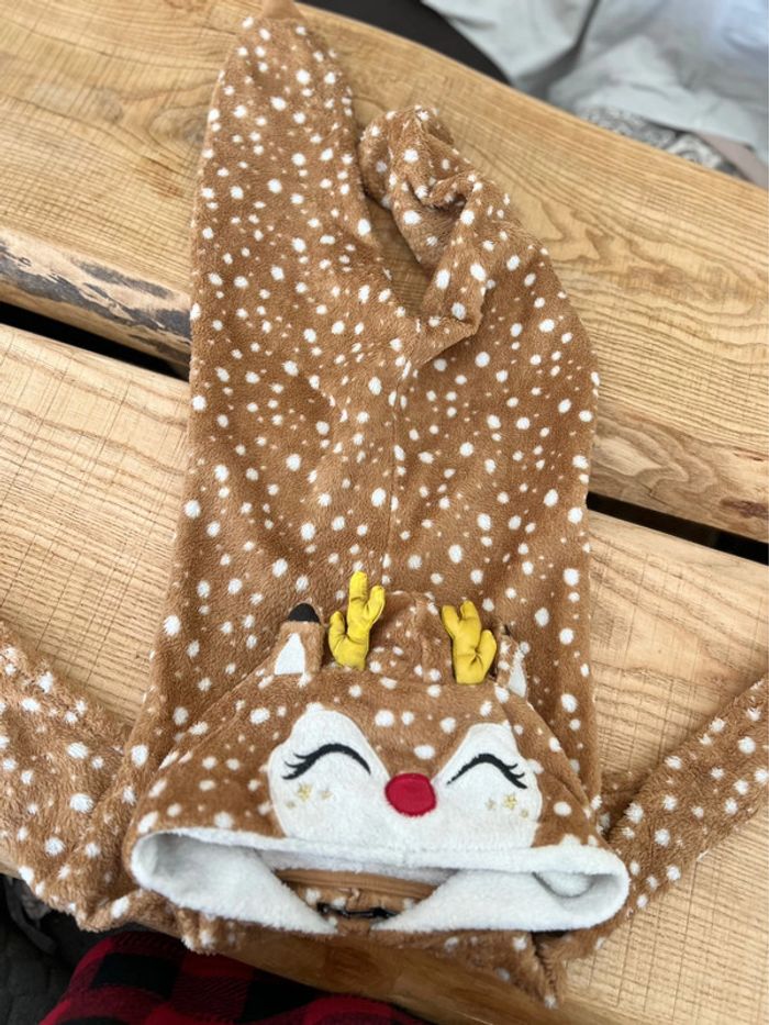 Pyjama bien chaud renne de noël combinaison polaire chaud déguisement 4 ans - photo numéro 2